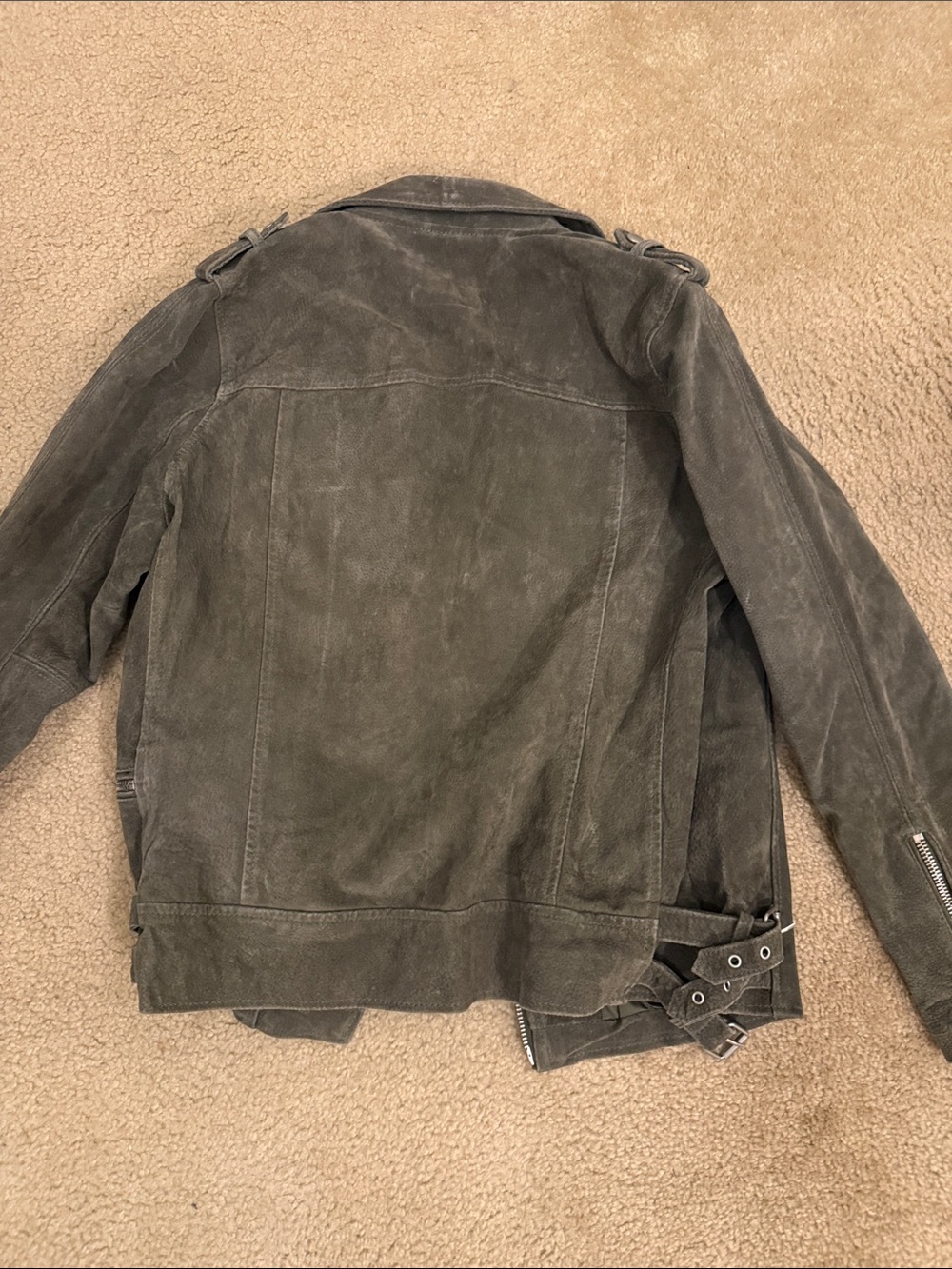 Leather Biker Jacket - gray - Picture 5 of 5